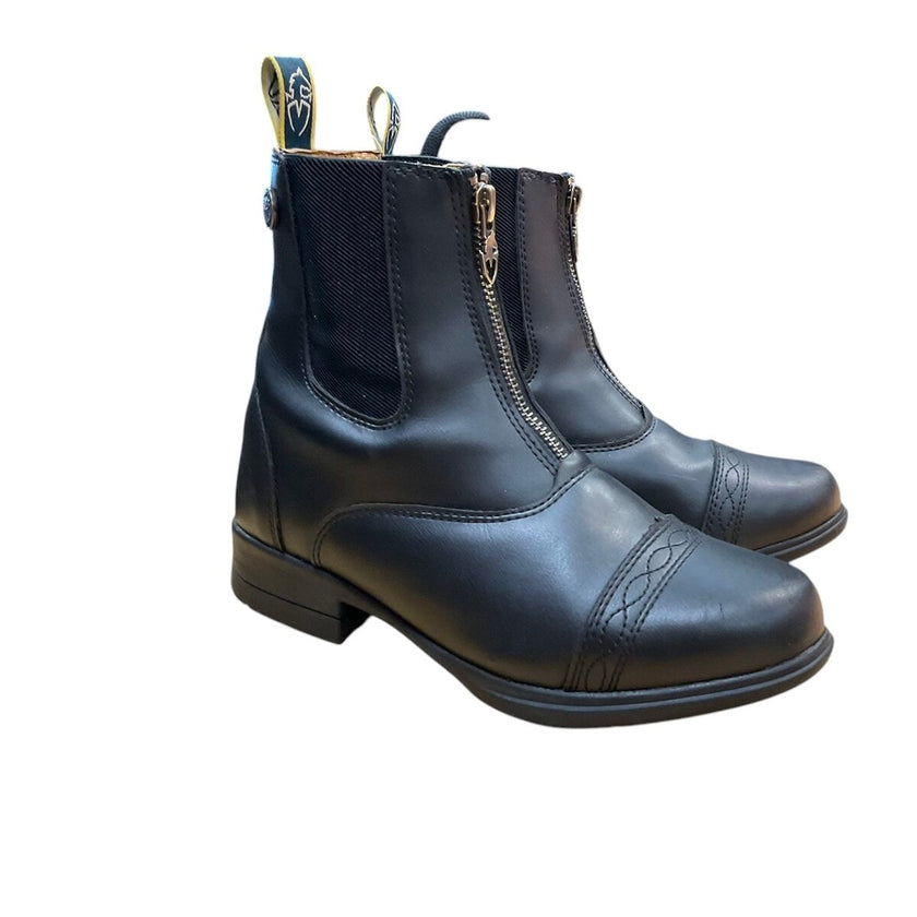 KHS-E Size 4 Moretta Clio Synthetic Paddock Boots in Black