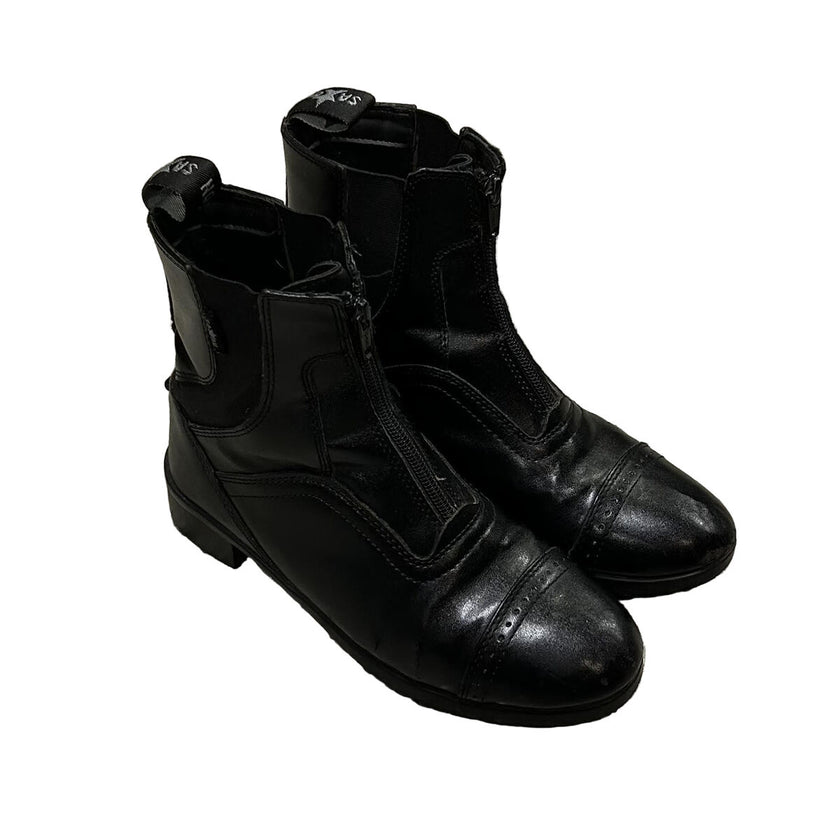 KHS-E Size 4 Black Saxon Paddock Boots