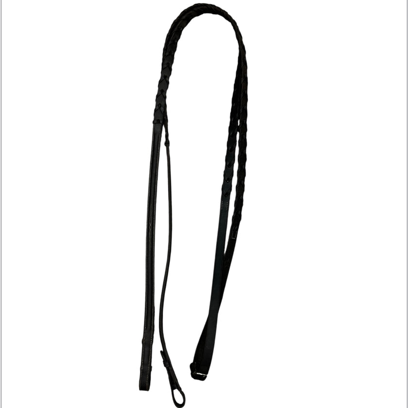 KHS-E Fancy Stitched Thick Braided Reins