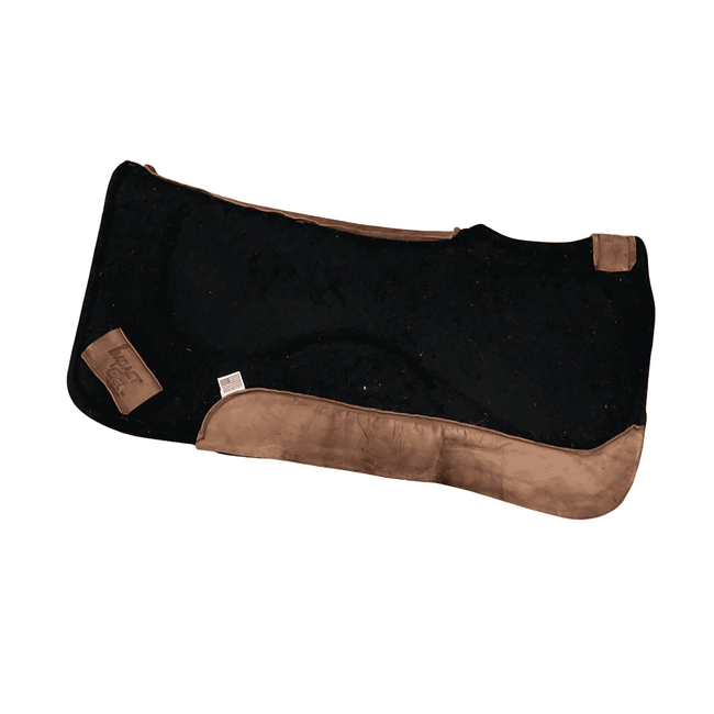 KHS-E Impact Gel Brown Western Saddle Pad with light brown edges.