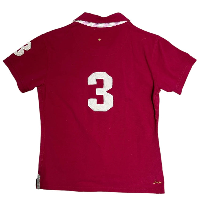 KHS-E Joules Women's Polo Shirt hot pink back side with number 3