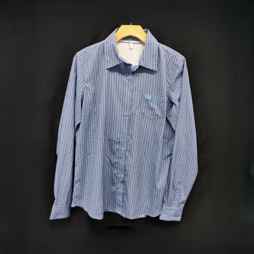 KHS-E Ladies Cinch Button Up Western Show Shirt Long-sleeve shirt with pattern 