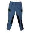 KHS-E Large Kerrits Knee Patch Tight - Blue pants with black accents on a white background