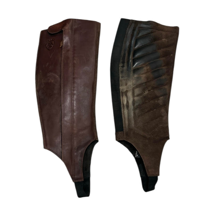 Pair of brown leather KHS-E Size M Ariat Half Chaps