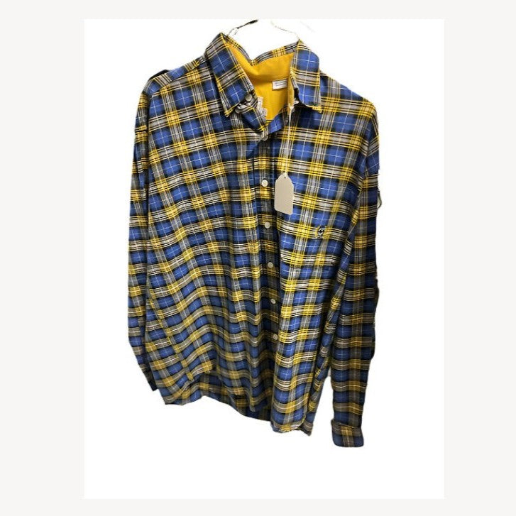 Blue and yellow plaid shirt - KHS-E Men's Cinch Button Up Medium