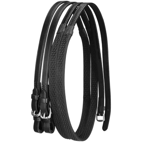 Black leather KHS-E Nunn Finer Soft Grip Rubber Reins