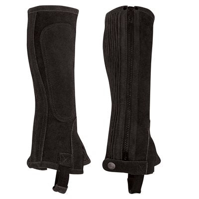 KHS EXCHANGE Perri's Child Tall Black Suede Half Chaps Large