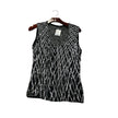 KHS-E Small Western Sequin Vest - Black and white patterned sleeveless top on a hanger against a white background