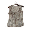 KHS-E Small Western Sequin Vest - champagne sequin top on a hanger against a white background