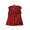 KHS-E Small Western Sequin Vest - Red sequin sleeveless top on a hanger against a white background