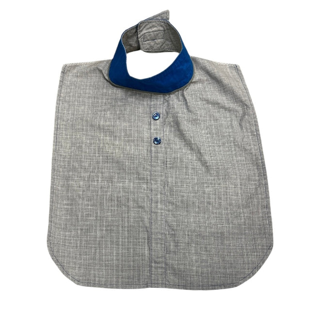 KHS-E Stock Bib grey with sapphire collar and buttons