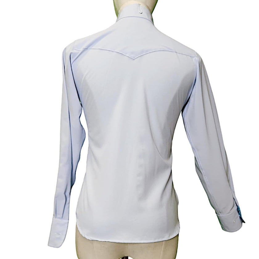 KHS-E TS Youth light blue long sleeve Show Shirt (size 14) back view