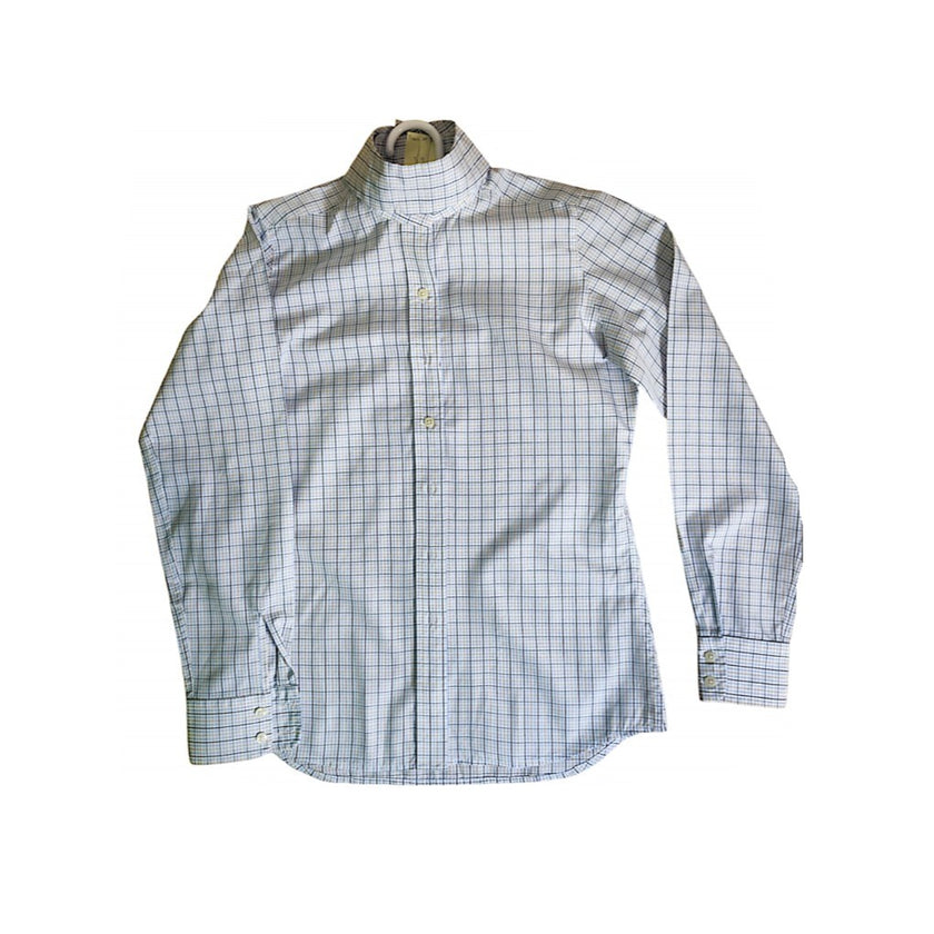 KHS-E TS Youth long sleeve light blue/ tan windowpane Show Shirt with collar