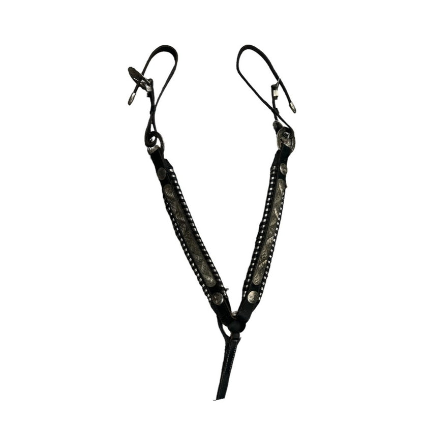 KHS-E Black Leather Headstall & Breast Plate