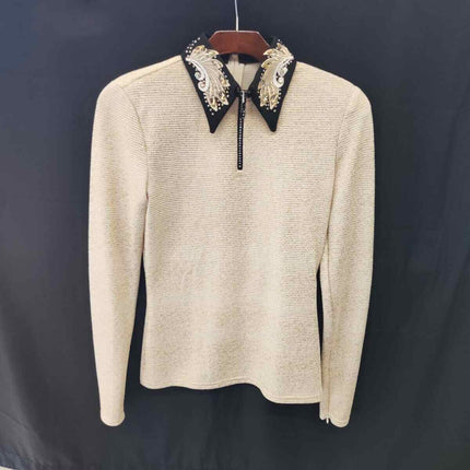 KHS-E Western Collections Show Shirt with decorative black and gold collar.