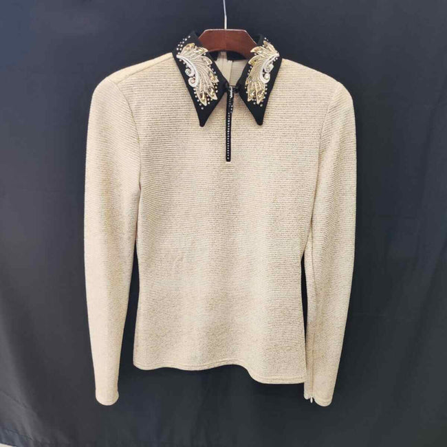 KHS-E Western Collections Show Shirt with decorative black and gold collar.