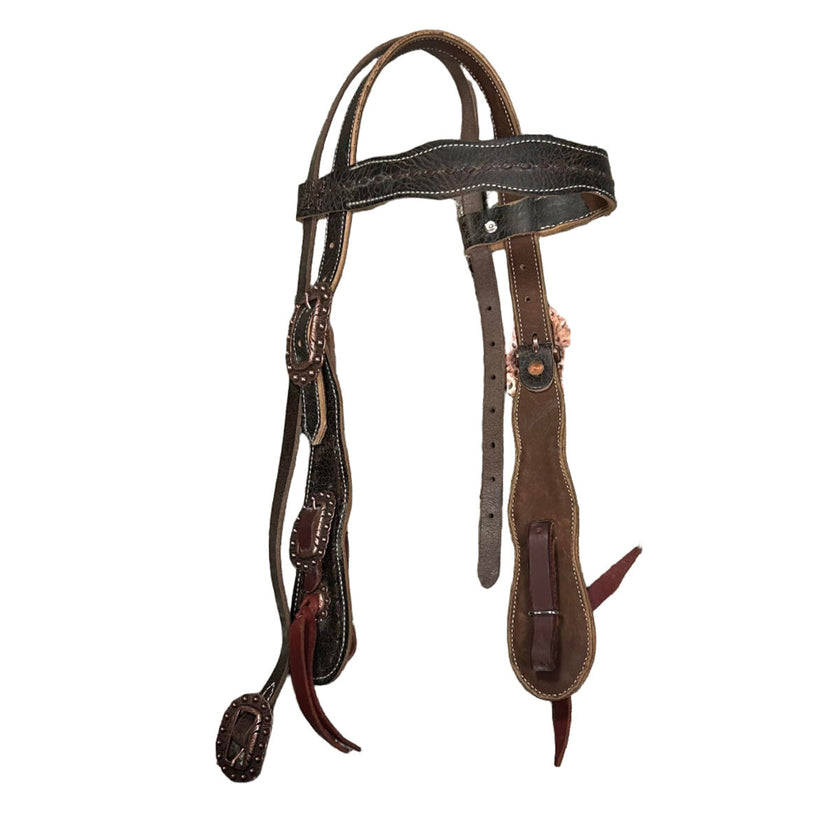 Brown leather KHS-E Western Headstall Horse