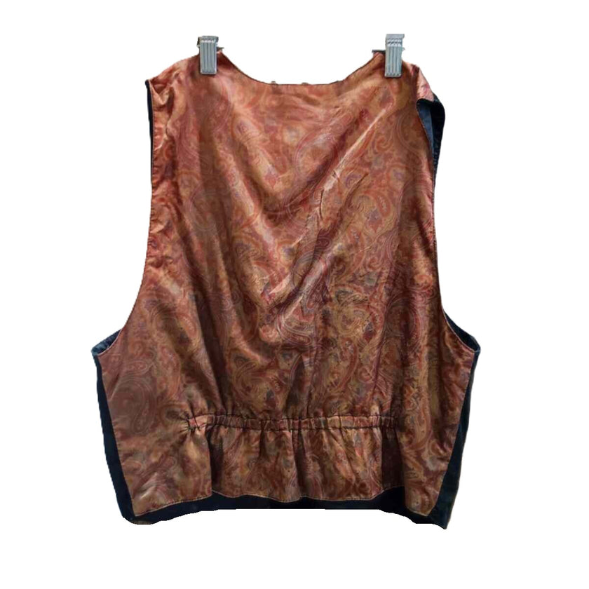 KHS-E Women's Leather Show Vest back view on hanger.