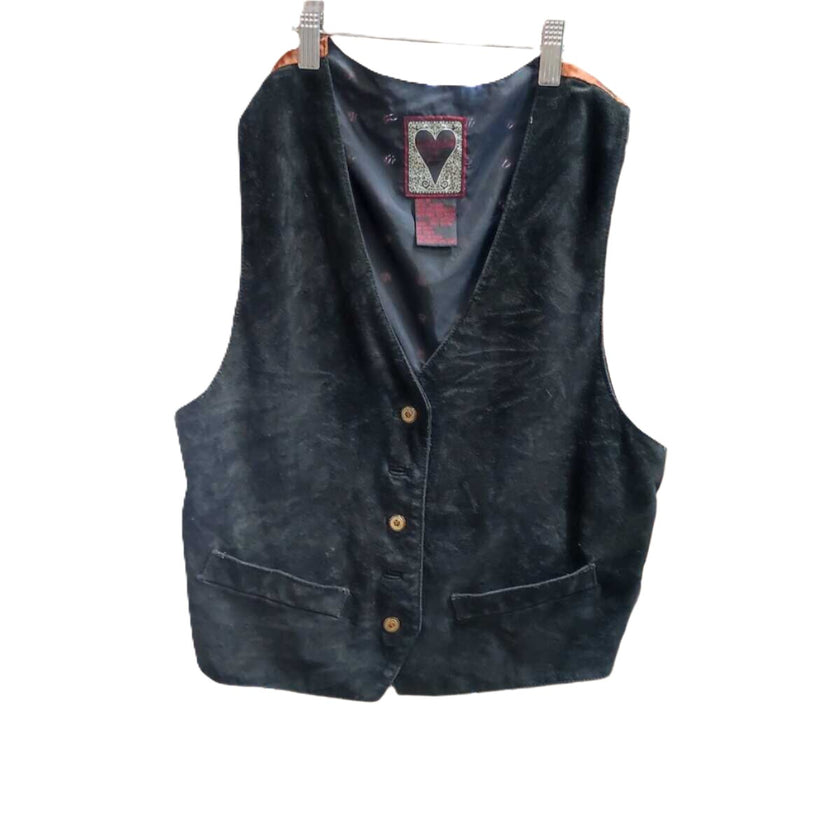 KHS-E Women's Leather Show Vest front view on hanger.