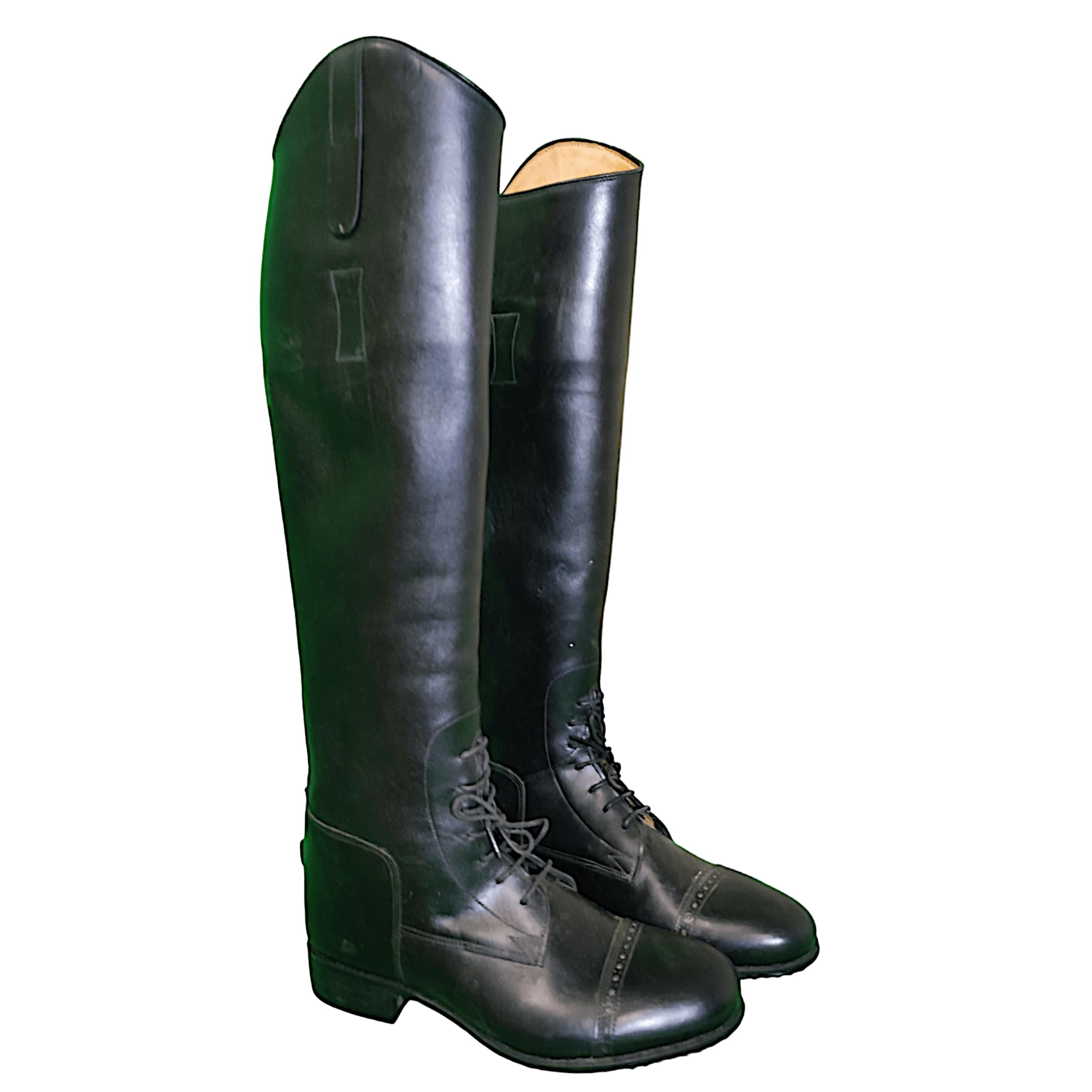 KHS EXCHANGE Vogel Black Leather Tall Field Boots