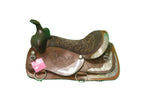 KHS CONSIGNMENT WESTERN SHOW SADDLE - BROWN LEATHER WITH SILVER - 27545-010