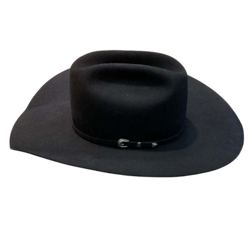 KHS EXCHANGE Black Cowboy Hat 6 7/8 Side view