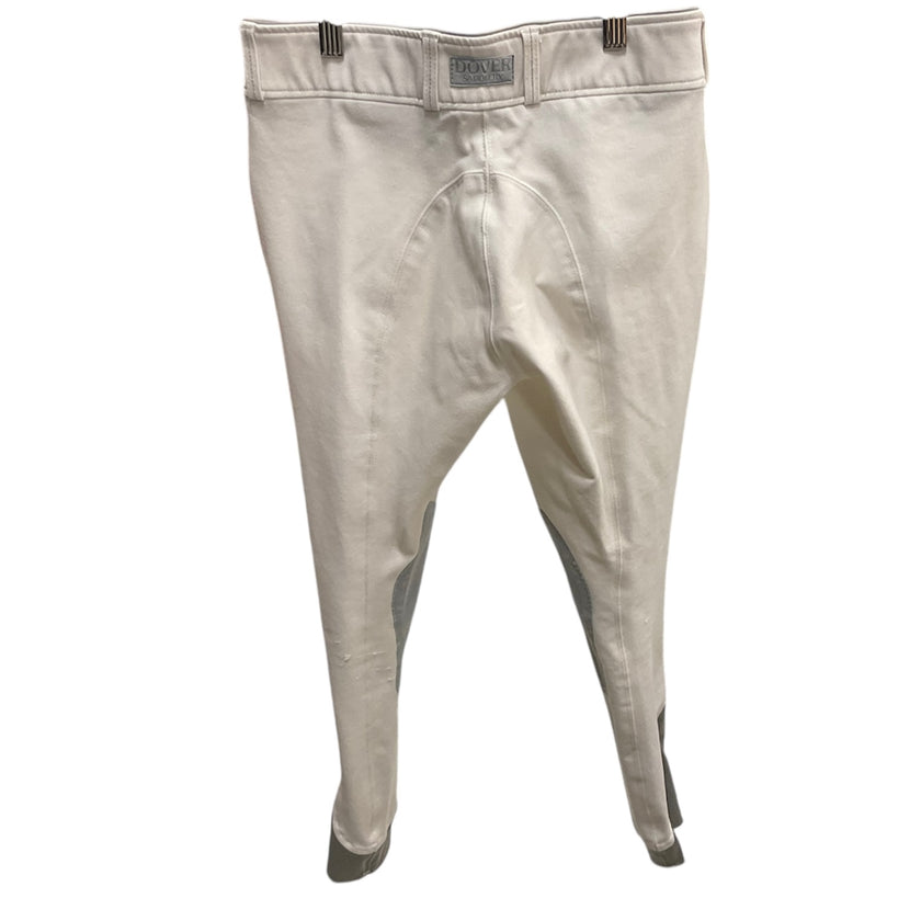 KHS EXCHANGE DS Girls' Beverly Knee-Patch Breech Back view size 14 white with Gray