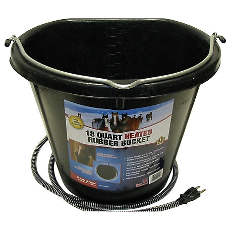 KHS EXCHANGE Farm Innovators 18 qt. Heated Flatback Rubber Bucket 1
