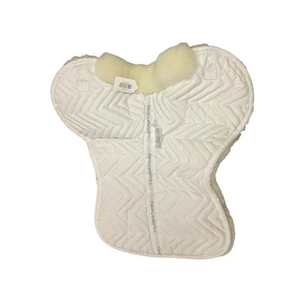 KHS EXCHANGE Fleeceworks Small White Sheepskin Classic Original Half pad with Plain Edge