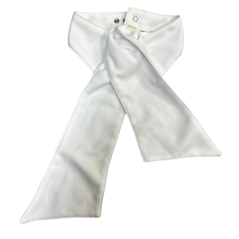 KHS-E Kerrits Pre-Tied Stock Tie w/snaps - white stock tie