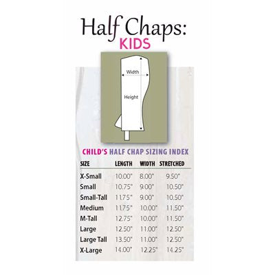 KHS EXCHANGE Perri's Child Tall Black Suede Half Chaps Size Chart