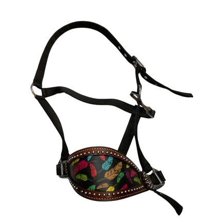 KHS EXCHANGE Showman Bronc Halter w/ Feather Design  Noseband