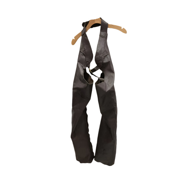 KHS EXCHANGE Vintage Custom Made Smooth Brown Leather Chaps