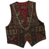 show vest with geometric brown pattern