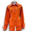 KHS EXCHANGE Women's Western Show Shirt Orange with Crystals