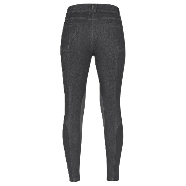 Kerrits Stretch Denim Knee Patch Riding Breech Charcoal back view
