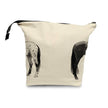 Kissing Horses Project Bag back side with horse rump design on a beige background