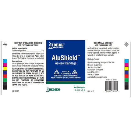 Ideal® AluShield™ Aerosol Bandage - 2.6 oz label