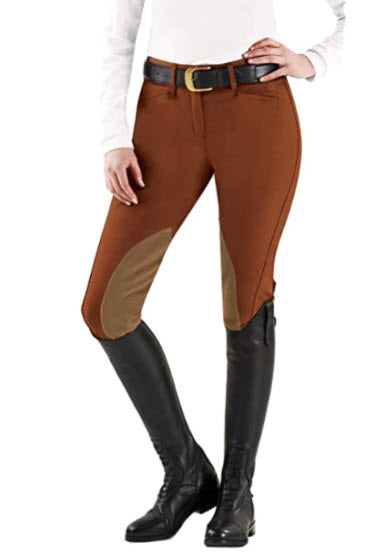 RJ CLASSICS LADIES GULF BREECH LOW RISE FRONT ZIP W/ KNEE PATCH
