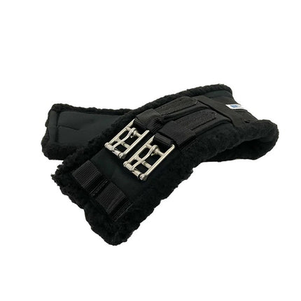 Léttia® CoolMAX® Dressage Girth - Black - view folded to see some front and some back