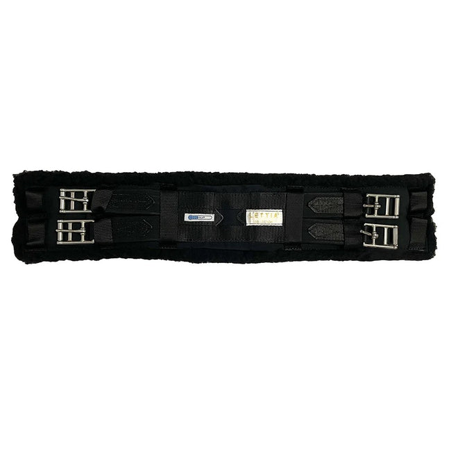 Léttia® CoolMAX® Dressage Girth - Black - laid horizontal.