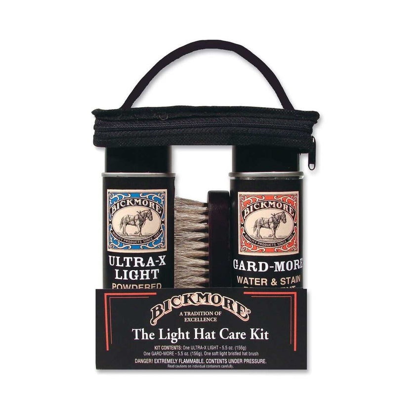 Dickmore light hat care kit with black carrying case 