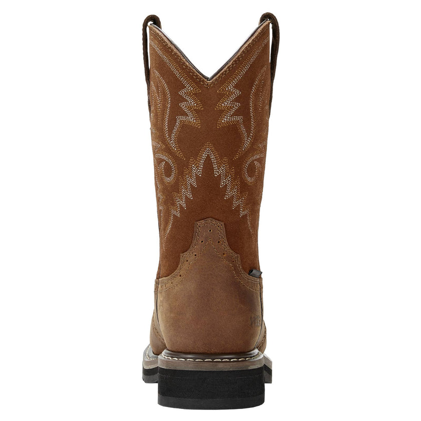 Men's Steel Toe Cowboy Safety Boots back heel detailed