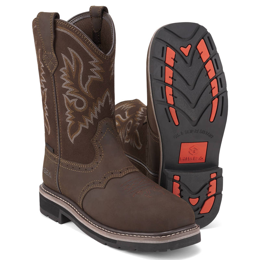 Men's Steel Toe Cowboy Safety Boots bottom sole detail