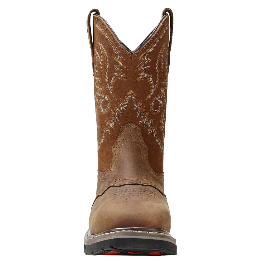 Men's Steel Toe Cowboy Safety Boots front toe detailed