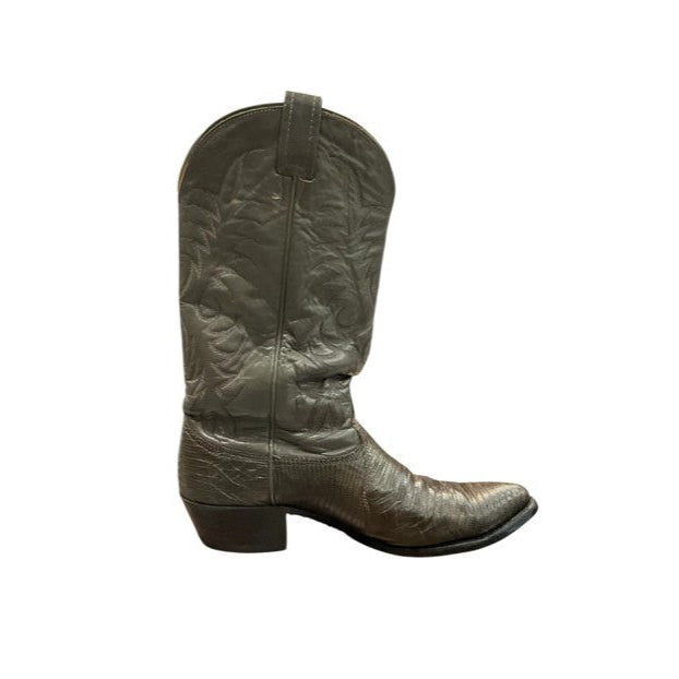 KHS-CONSIGNMENT Men's Nocona Vintage Cowboy Boots in Grey Lizardskin size 9.5D