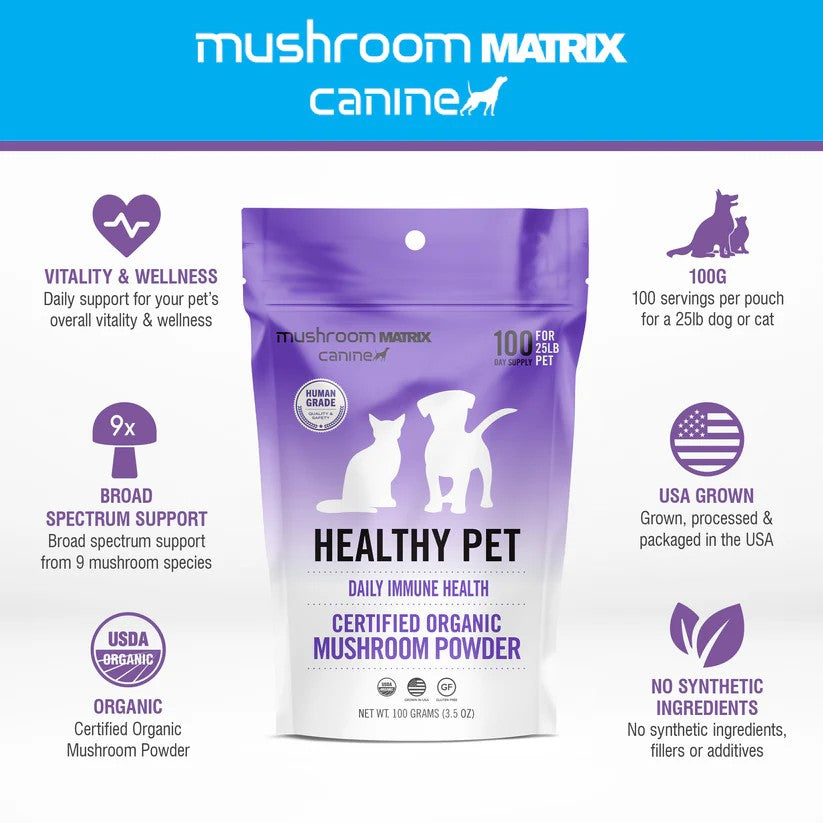 Mushroom Matrix Canine Healthy Pet Matrix - 100 g pouch Benefits