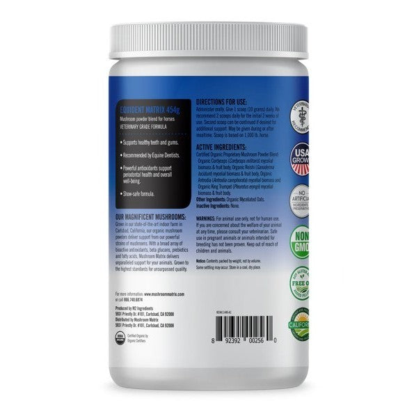 Mushroom Matrix Equine - Equident Matrix Dental Supplement  - 450 g Back