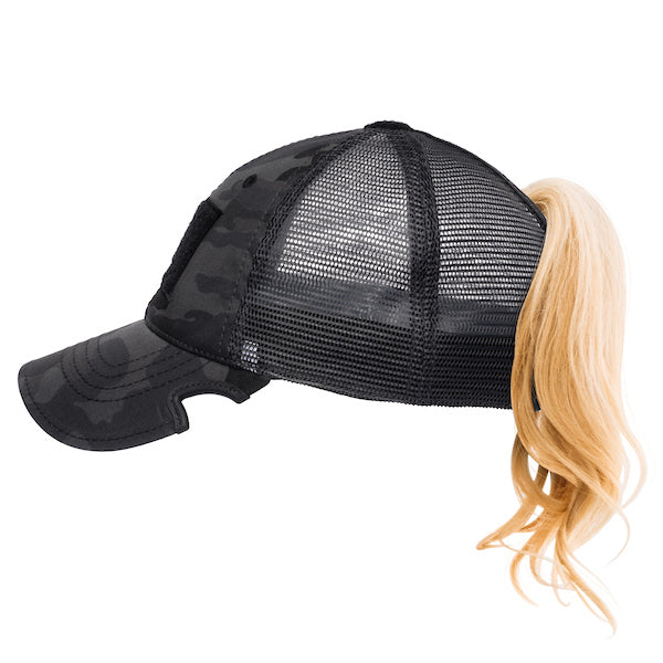 Notch Classic Adjustable Black Camo Ponytail Operator