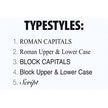 Detailed images of typestyles available for engraving Name Plates at Knightdale Horse Sports,